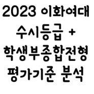 2023 이화여대 수시등급 + 학생부종합전형 분석