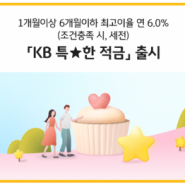 국민은행 최고 6%이율 특별한적금 가입방법 및 안내(6개월 단기, 고금리적금)