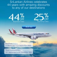 [몰디브항공권 프로모션 ] 스리랑카 항공 창립 44주년기념 44% 세일