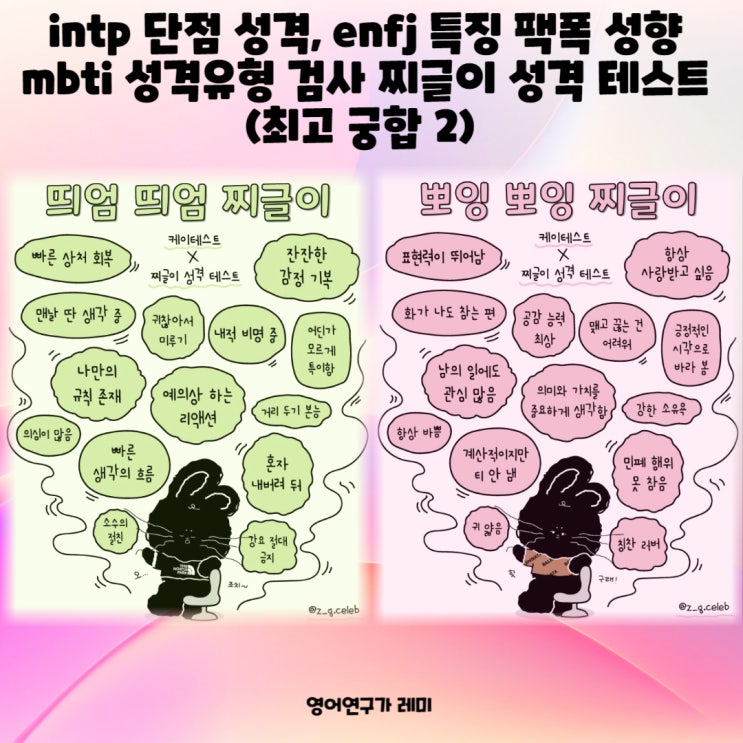 intp 단점 성격, enfj 특징 팩폭 성향 mbti 성격유형 검사 찌글이 성격 테스트 (최고 궁합 2) : 네이버 블로그