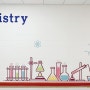 중동고등학교 화학실 벽면 스텐실 그래픽 일러스트 벽화작업