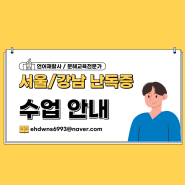 [서울/강남] 난독증, 학습장애, 느린학습자 방문 수업 안내