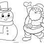 어르신 색칠공부 메리 크리스마스 산타 클로스 눈사람 | 색칠하기 도안 밑그림 Santa Claus Snowman