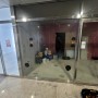 하남 상가 통유리 철거후 강화유리문 설치 - 현대자동문