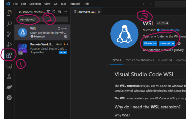 WSL - vscode 연동하는 방법 (WSL에서 생성한 프로젝트를 윈도우 vscode로 열기) : 네이버 블로그
