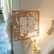 [루미나]수면 방해없는 무소음 빈티지 몬스테라 디자인 시계