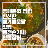 동대문역 밥집 메기 매운탕 맛집 풍천 손가네 민물장어