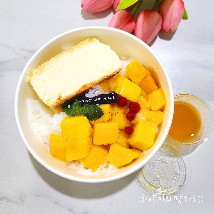 투썸플레이스 애플망고 케이크 빙수 메뉴 칼로리 과일빙수 포장 후기 : 네이버 블로그