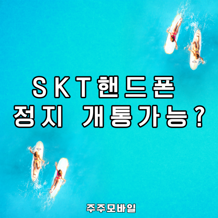 SKT핸드폰 정지 개통가능?? : 네이버 블로그