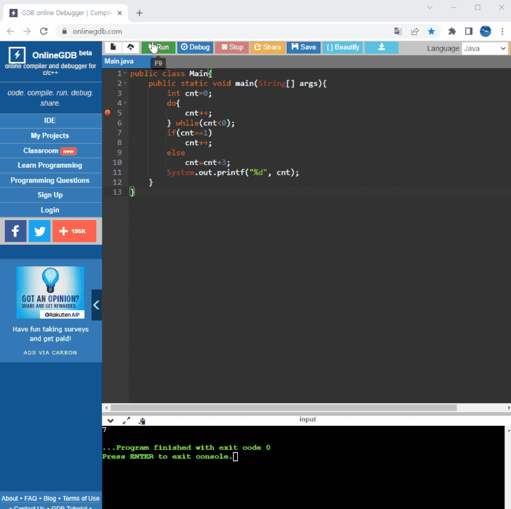 프로그램 설치 없이 코딩 가능한 온라인 컴파일 웹사이트[Online GDB] : 네이버 블로그
