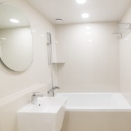 인천 논현동 34평형 아파트 욕실 공사 베이지 톤의 깔끔한 주방&화장실 리모델링