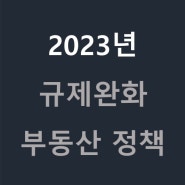 2023 부동산 규제 완화 정책 전매제한 실거주의무 중도금대출