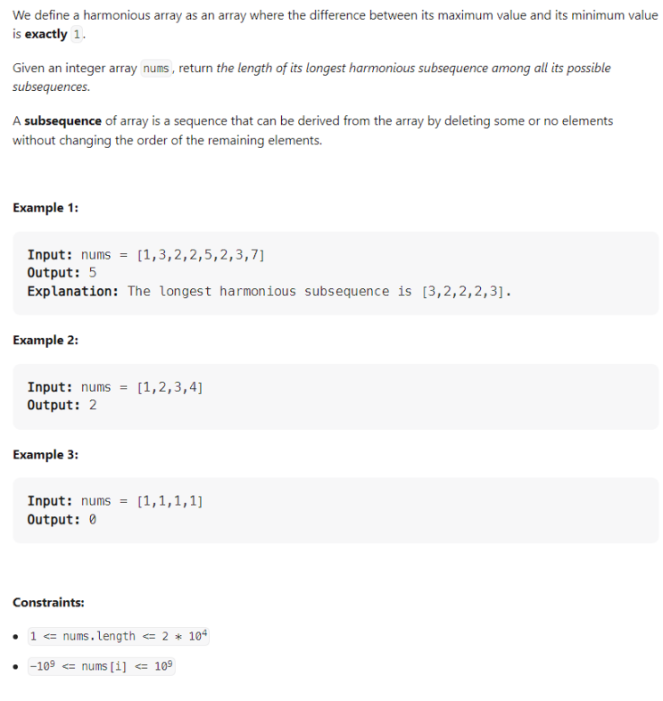 JAVA_Longest Harmonious Subsequence_LeetCode 594 : 네이버 블로그