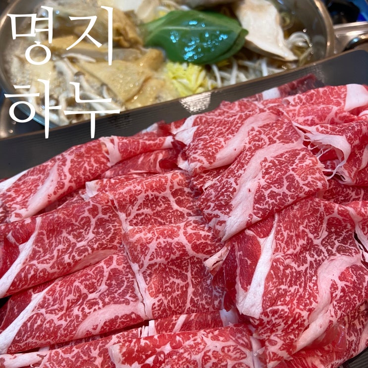 명지오션시티맛집 부산 강서구 하누에서 투쁠 한우 샤브샤브 외식