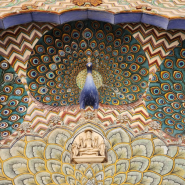인도의 자이푸르 시티팰리스 궁전 공작 패턴디자인 문