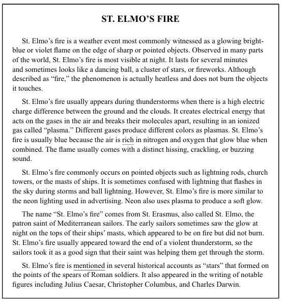 지텔프 리딩 (encyclopedia) : Elmo's fire : 네이버 블로그
