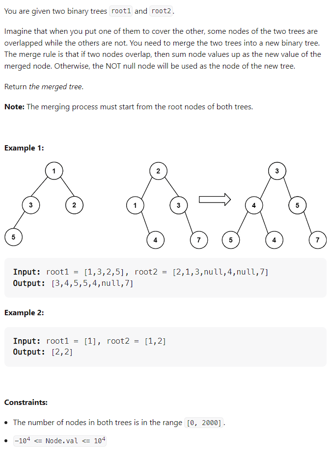 JAVA_Merge Two Binary Trees_LeetCode 617 : 네이버 블로그