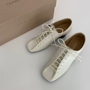 LEMAIRE. 르메르 더비힐. (LEMAIRE. HEELED DERBIES - WHITE 35 size)