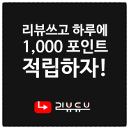 [앱테크] 리뷰튜브 하루 1,000포인트 받자!