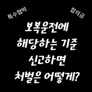 보복운전 블랙박스 신고하면 처벌정도