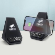 네온사인 광고효과 무선 충전 스피커 시계