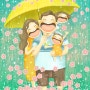 [샐비어 그림/ 가족 그림] 아빠와 우산