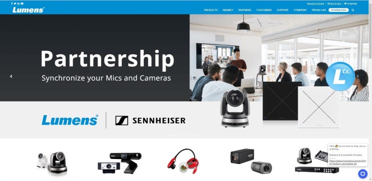 젠하이저(Sennheiser) TCC2 실링마이크 와 루멘스(Lumens) USB PTZ 카메라 파트너십 : 네이버 블로그
