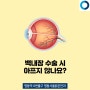 [백내장 수술 통증/마취] 백내장 수술 시 아프지 않나요?