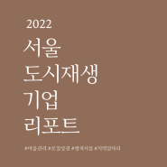 서울 도시재생기업(CRC)이란? (2022 서울 도시재생기업 리포트)