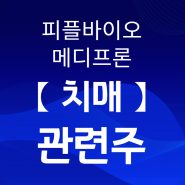 치매 관련주 피플바이오 메디프론 주가전망