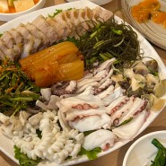 순천 금당 맛집 / 해물삼합 맛집(수육,문어,소라) / 제철음식 사랑방포차