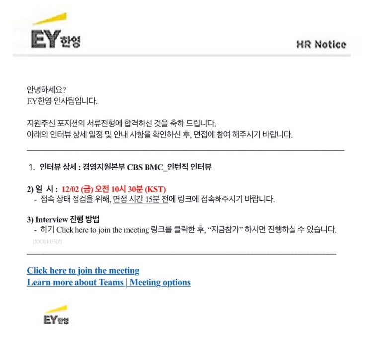 [서류합격/면접후기] EY한영 인턴 : 네이버 블로그