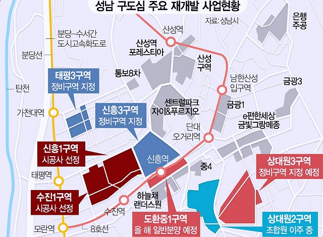 (공지)성남재개발 태평3구역, 신흥3구역, 구역지정 및 지형도면 고시 : 네이버 블로그