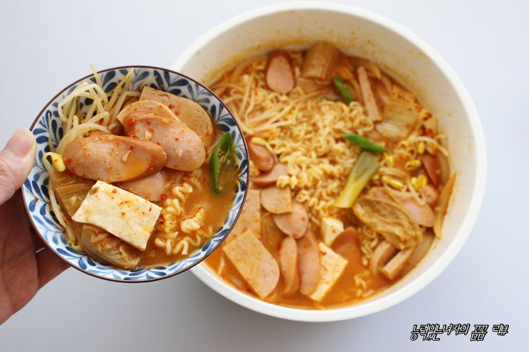 캠핑요리 부대찌개레시피 백종원 빽소시지로 만드는법 : 네이버 블로그