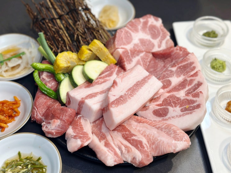 중문 흑돼지 맛집 풍로 드라이에이징 숙성제주돼지 숯불직화구이 : 네이버 블로그