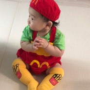 6개월 아기: 맥도날드 옷 입고 릴스찍으러 간 아기/ 아기데일리룩 / 육아일기