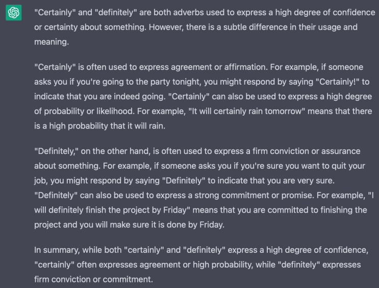 certainly vs definitely : 네이버 블로그