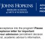 Johns Hopkins Univeristy 합격 (2023)