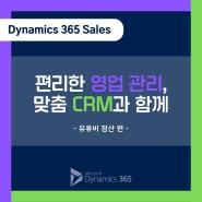 [Dynamics 365 Sales] 편리한 영업 관리, 맞춤 CRM과 함께!