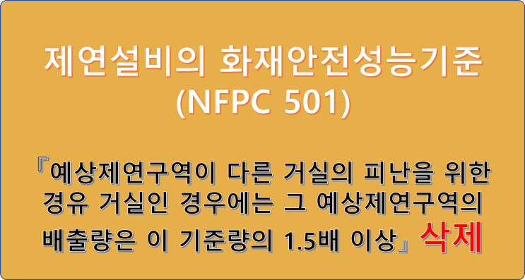 제연설비 화재안전성능기준(NFPC 501) 개정 _ 경유 거실 1.5배 삭제 : 네이버 블로그