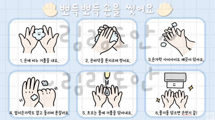 [림림] 손씻기, 양치 순서 도안 공유 : 네이버 블로그