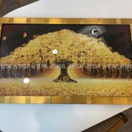 돈나무 보석십자수액자 고급스러운 금색 42x75