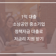 1억원 대출 소상공인 중소기업 정부지원대출로 확보