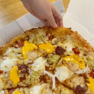 도미노 치즈 크레이프 샌드 나폴리와 씬도우 겹친 피자 후기