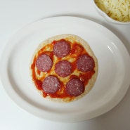 아이와 함께 피자만들기, 에어프라이어 또띠아 페페로니 피자