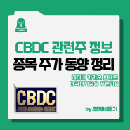 cbdc 관련주 주식 종목 투자 정보 : 네이버 카카오 한네트 한국전자금융 푸른기술 주가 동향