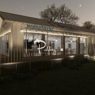 카페 건축 건물 외부 3D투시도-2 디자인푸딩