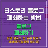 다음 티스토리 블로그 폐쇄하는 방법(삭제하기)