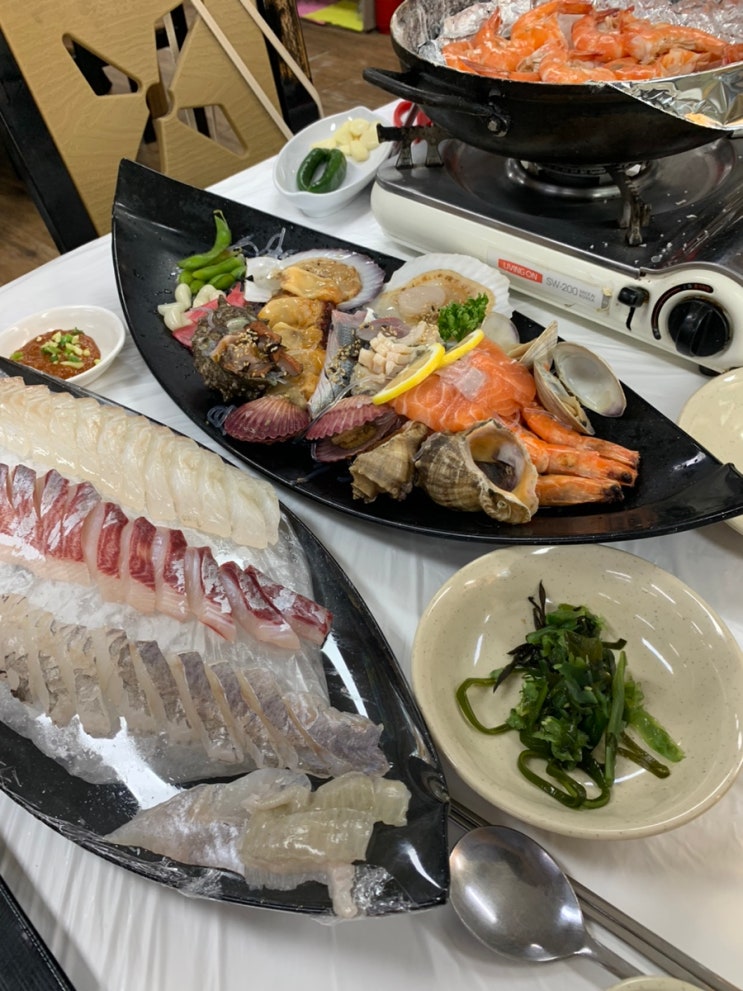 [내돈내산] 소래포구 새우구이(모둠회세트), 쌍둥이네회양념&서천수산 후기 : 네이버 블로그