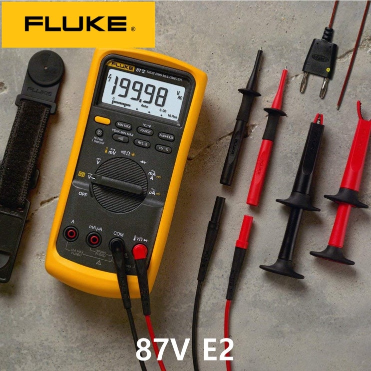 FLUKE 87V E2 ] 정품 플루크 디지털 멀티미터, 멀티메타, 디지털테스터, 87-5 E2 (자석 스트랩,3mm프로브 ...